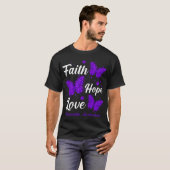 Faith Hope Love Dementia Awareness Butterfly T-shirt (Voorkant volledig)
