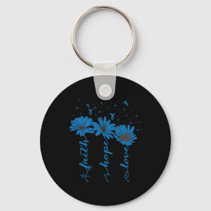 Faith Hope Love Diabetes Awareness Month Blue Ribb Sleutelhanger