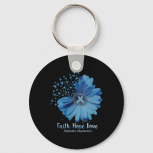 Faith Hope Love Diabetes Awareness Sunflower Sleutelhanger