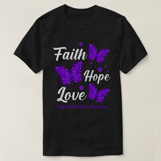 Faith Hope Love Domestic Violent Awareness Butter T-shirt (Design voorkant)