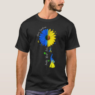 Faith Hope Love Down Syndrome Awareness Ribbon Yel T-shirt