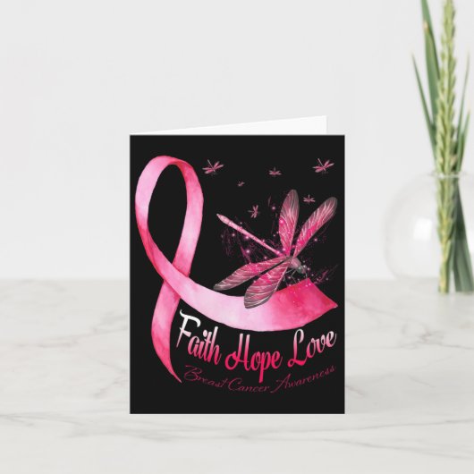 Faith Hope Love Draairy Breast Cancer Awareness Kaart (Voorkant)