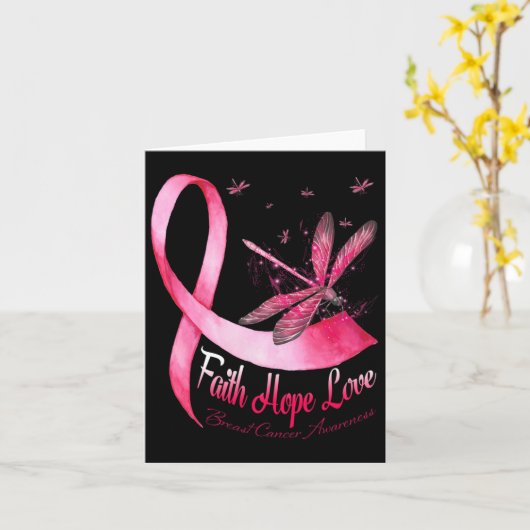 Faith Hope Love Draairy Breast Cancer Awareness Kaart (Gele Bloem)