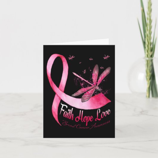 Faith Hope Love Draairy Breast Cancer Awareness Kaart (Voorkant)