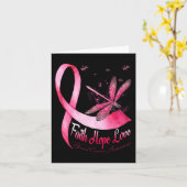 Faith Hope Love Draairy Breast Cancer Awareness Kaart (Gele Bloem)