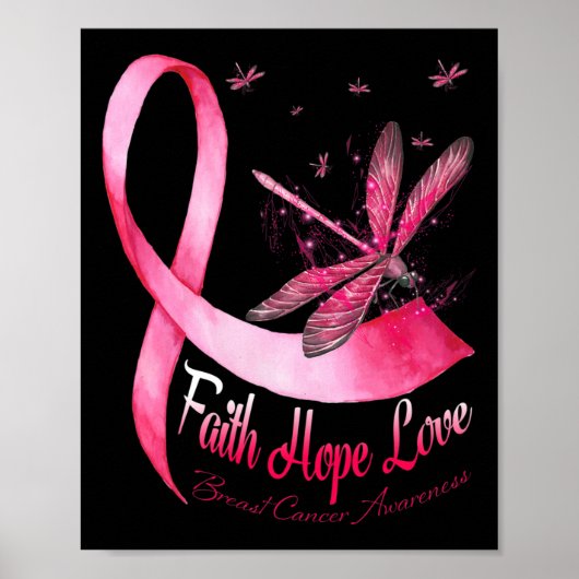 Faith Hope Love Draairy Breast Cancer Awareness Poster (Voorkant)