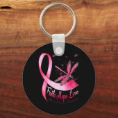 Faith Hope Love Draairy Breast Cancer Awareness Sleutelhanger (Voorkant)