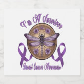 Faith Hope Love Draairy Breast Cancer Awareness Sparkling Wijnetiket (Enkel label)