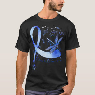 Faith Hope Love Dragonfly Diabetes Awareness T-shirt