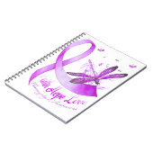 Faith Hope Love Dragonfly Paars Ribbon Fibromyalg Notitieboek (Linkerzijde)
