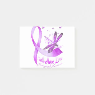 Faith Hope Love Dragonfly Paars Ribbon Fibromyalg Post-it® Notes