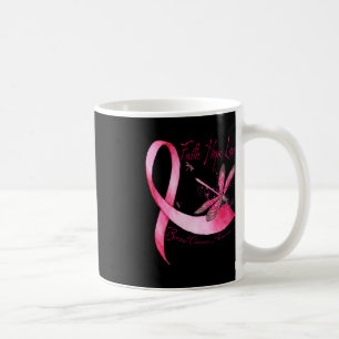 Faith Hope Love Dragonfly roze Ribbon Breast Cance Koffiemok