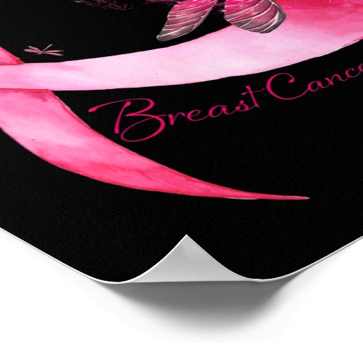 Faith Hope Love Dragonfly roze Ribbon Breast Cance Poster (Hoek)