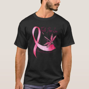 Faith Hope Love Dragonfly roze Ribbon Breast Cance T-shirt