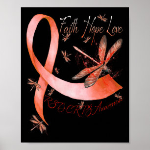 Faith Hope Love Dragonfly RSD CRPS Awareness Poster
