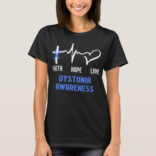 Faith Hope Love Dystonia Bewustheid T-shirt (Voorkant)