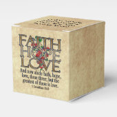 Faith Hope Love Elegant Bible Scripting Christelij Bedankdoosjes (Voorkant Zijde)