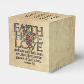 Faith Hope Love Elegant Bible Scripting Christelij Bedankdoosjes (Achterkant)