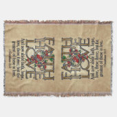 Faith Hope Love Elegant Bible Scripting Christelij Deken (Voorkant)