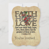 Faith Hope Love Elegant Bible Scripting Christelij Kaart (Voorkant)
