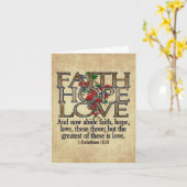 Faith Hope Love Elegant Bible Scripting Christelij Kaart (Gele Bloem)