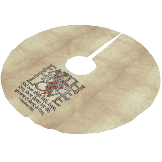 Faith Hope Love Elegant Bible Scripting Christelij Kerstboom Rok (Gekanteld)