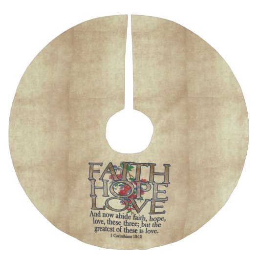 Faith Hope Love Elegant Bible Scripting Christelij Kerstboom Rok (Voorkant)