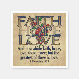 Faith Hope Love Elegant Bible Scripting Christelij Servet