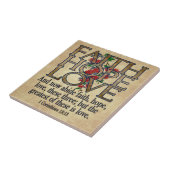 Faith Hope Love Elegant Bible Scripting Christelij Tegeltje (Zijkant)