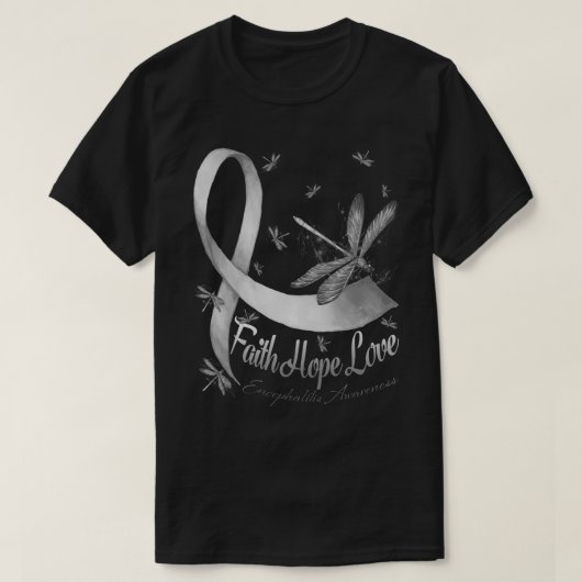 Faith Hope Love Encephalitis Awareness Dragonfly T-shirt (Design voorkant)