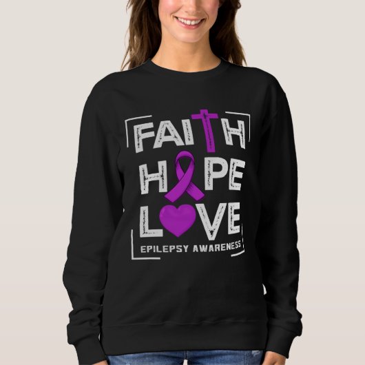 Faith Hope Love Epilepsy Awareness Trui (Voorkant)
