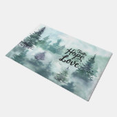 "Faith Hope Love" Evergreen Trees Inspirerend Deurmat (Schuin)