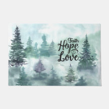 "Faith Hope Love" Evergreen Trees Inspirerend