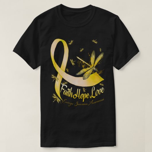 Faith Hope Love Ewings Sarcoma Awareness Dragonfly T-shirt (Design voorkant)
