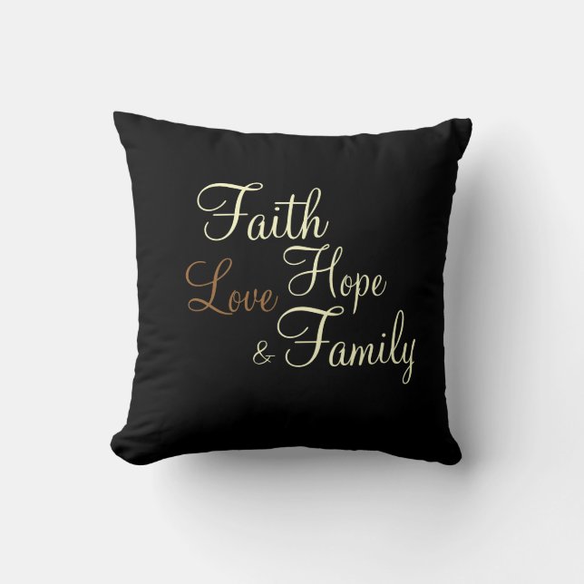 Faith Hope Love Family - Pillow Kussen (Voorkant)