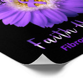 Faith Hope Love Fibromyalgia Awareness Paarse Ribb Poster (Hoek)