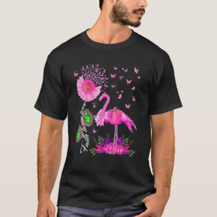 Faith Hope Love Flamingo Breast Cancer Awareness P T-shirt
