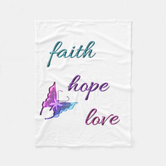 Faith Hope Love Fleece Deken (Voorkant)