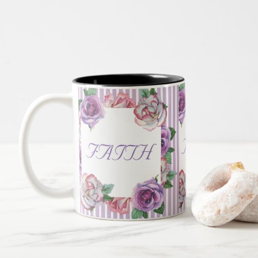 Faith Hope Love Floral Mok (Met donut)