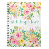 Faith Hope Love | Floral notebook (80 pagina's) Notitieboek (Voorkant)
