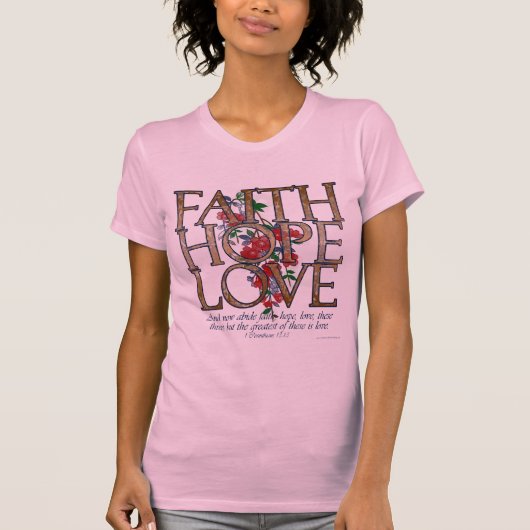 Faith Hope Love Floral Women's T-Shirt (Voorkant)