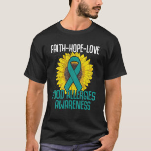 Faith Hope Love Food Allergy Awareness Maand Blauw T-shirt