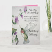 Faith Hope Love For My Wife Jubileum Blessing Kaart (Voorkant)