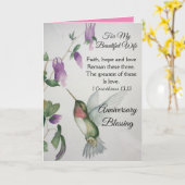 Faith Hope Love For My Wife Jubileum Blessing Kaart (Gele Bloem)