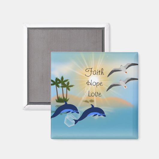 Faith Hope Love Fridge Magnet (Voorkant / Achterkant)