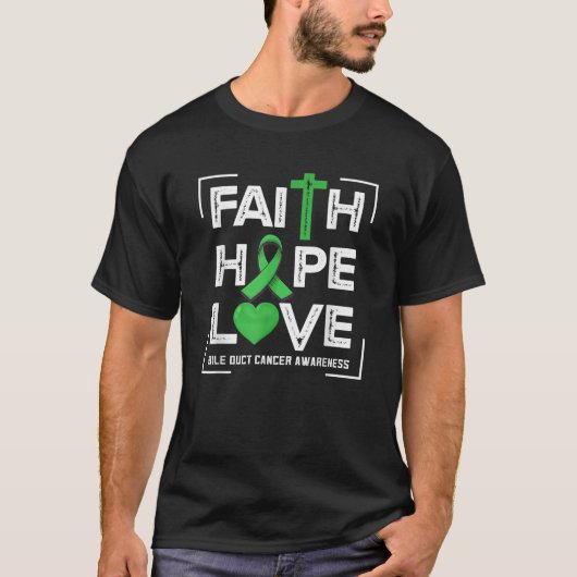 Faith Hope Love Galweg Kanker Bewustzijn T Shirt (Voorkant)