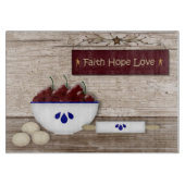 Faith Hope Love Glas Snijplank (Voorkant)