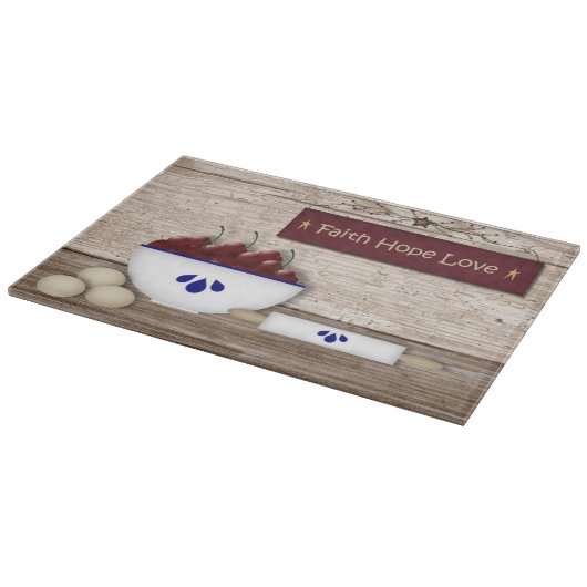 Faith Hope Love Glas Snijplank (Hoek)