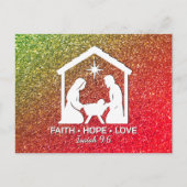 FAITH HOPE LOVE Glitter Christelijke kerst Feestdagenkaart (Voorkant)