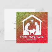FAITH HOPE LOVE Glitter Christelijke kerst Feestdagenkaart (Voorkant / Achterkant)
